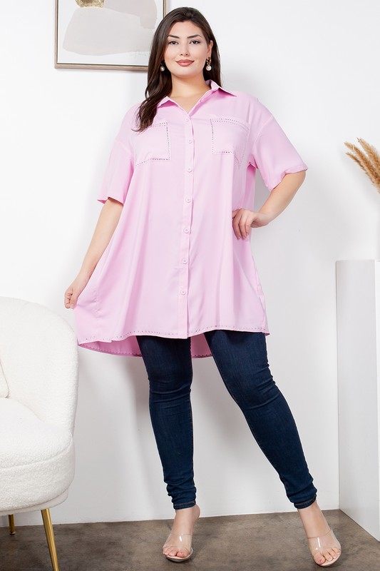 PLUS RHNSTNE TUNIC